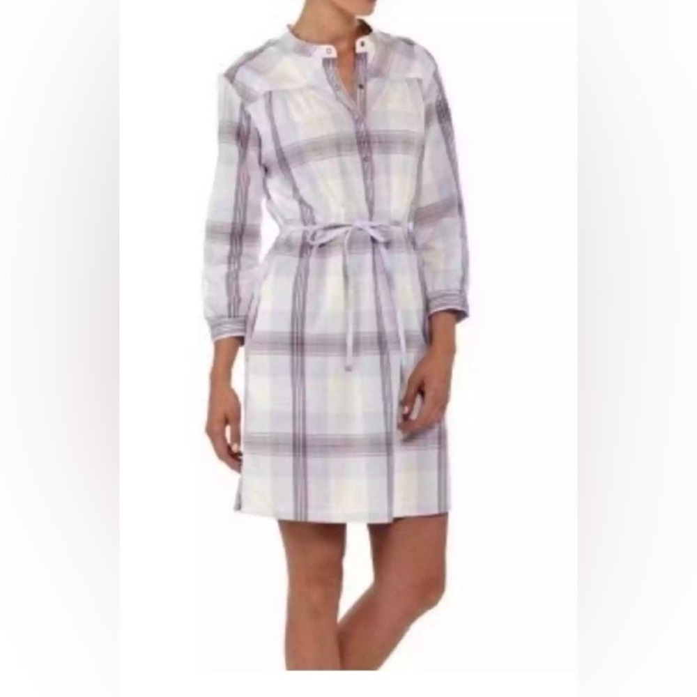 Patagonia Shirt‎ Dress Romany Tundra Purple & White Plaid Size 4